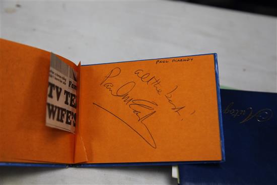 Five autograph albums and two albums of signed photos of 1980s-90s pop stars and celebrities